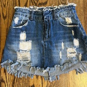 High waisted dance and marvel denim skirt